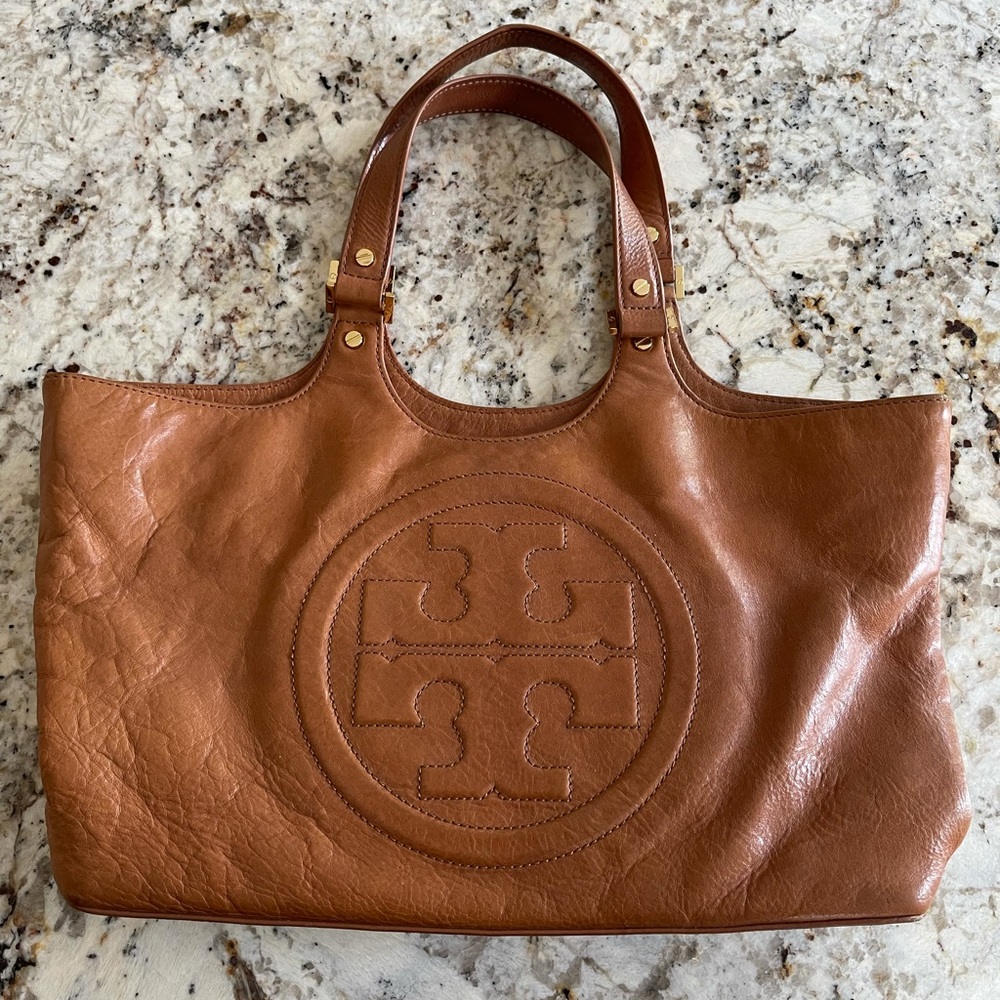 Tory Burch Bombe Leather Tote Bag